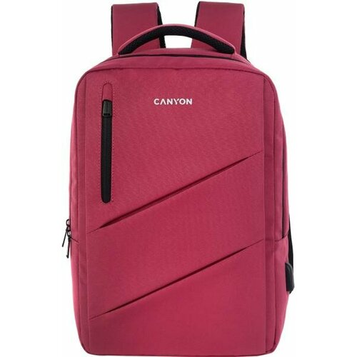 CANYON BPE-5, Laptop backpack for 15.6 inch, Product spec/size(mm): 400MM x300MM x 120MM(+60MM), Red, EXTERIOR materials:100% Polyester, Inner materia