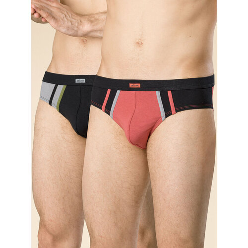 фото Трусы pelican из хлопка, 2 шт., размер l, красный, черный