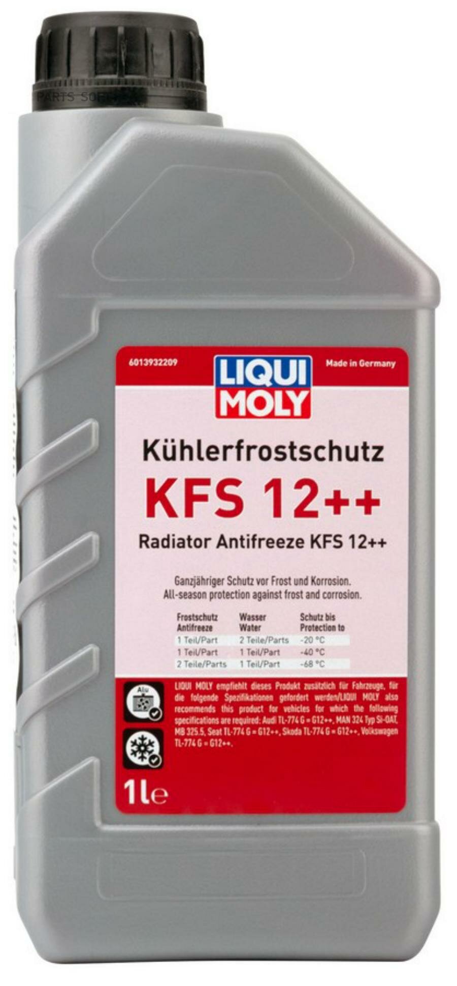 LIQUI MOLY 21134 LiquiMoly Kuhlerfrostschutz KFS 12++ (1L)_антифриз! красн. конц.\VW TL-774 G (G12++), MB 325.5