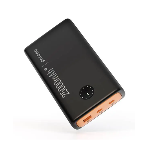 портативный аккумулятор porodo compact power bank 25000mah pd 120w pd pbfch023 bk black Портативный аккумулятор Porodo Compact Power Bank 25000mAh PD 120W (PD-PBFCH023-BK) Black