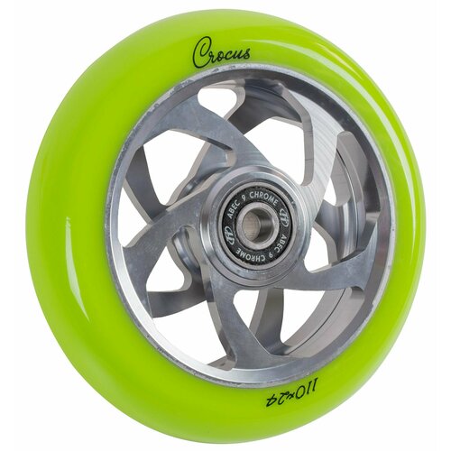 фото Колесо для самоката x-treme 110*24мм, crocus, green techteam