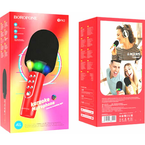 Микрофон для караоке Bluetooth блютуздля проигрывания музыкисветовые и звуковые эффектыпортативная колонкакраснаяподарокна праздникмужчинеженщинеподругедругумамепапедевушкепарнюженемужуребенкуучителю 239200₽