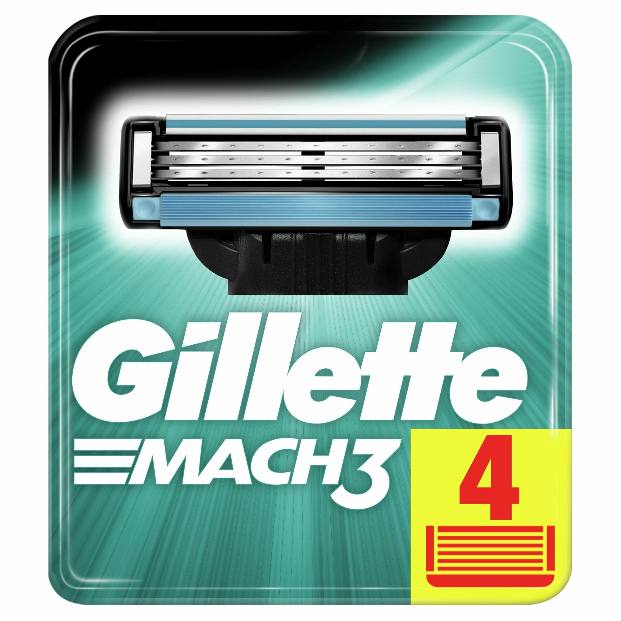 Сменные Кассеты Для Мужской Бритвы Gillette Mach3, с 3 лезвиями, прочнее, чем сталь, для точного бритья, 4 шт — фото 1