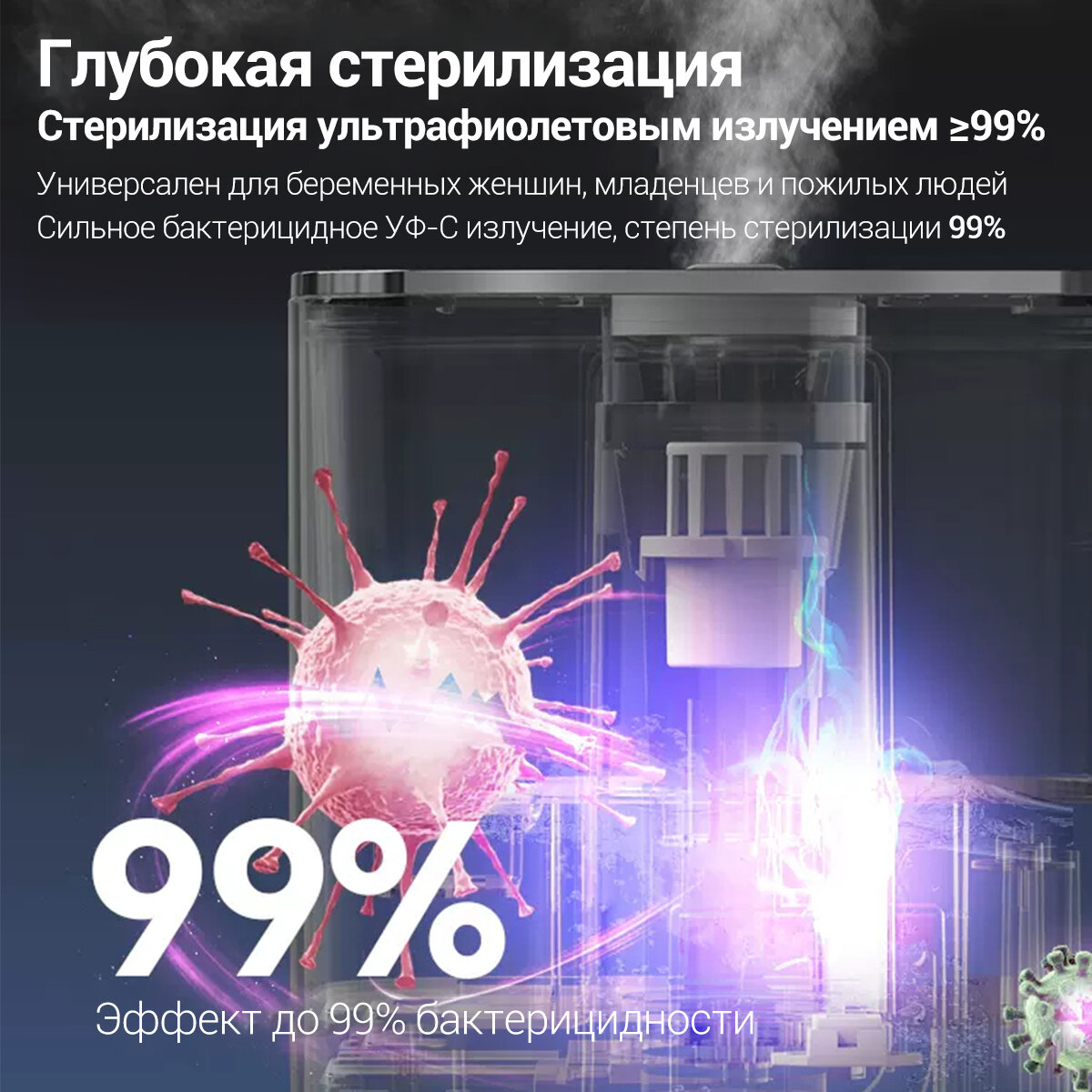 Изображение Напольный увлажнитель воздуха KaringBee LE-2115，9 л, с инструкцией на русском языке，с сенсорным экраном