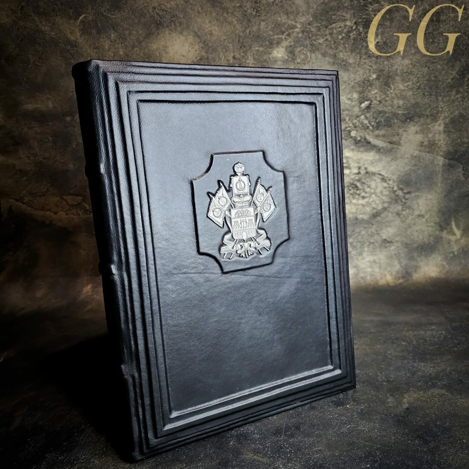 Папка на подпись "Герб Краснодарского края" накладка олово, натуральная кожа