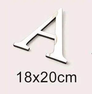 20 см большой размер 3D английские буквы акриловая зеркальная поверхность настенная наклейка алфавит плакат фестиваль вечерние украшения DIY художественная роспись Silver A