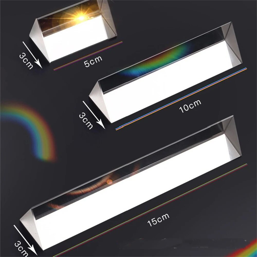 Хрустальное стекло  треугольная призма  цвет радуги  спектр обучения  инструмент  оптический отражатель  создатель радуги  реквизит для фотосъемки  подарок