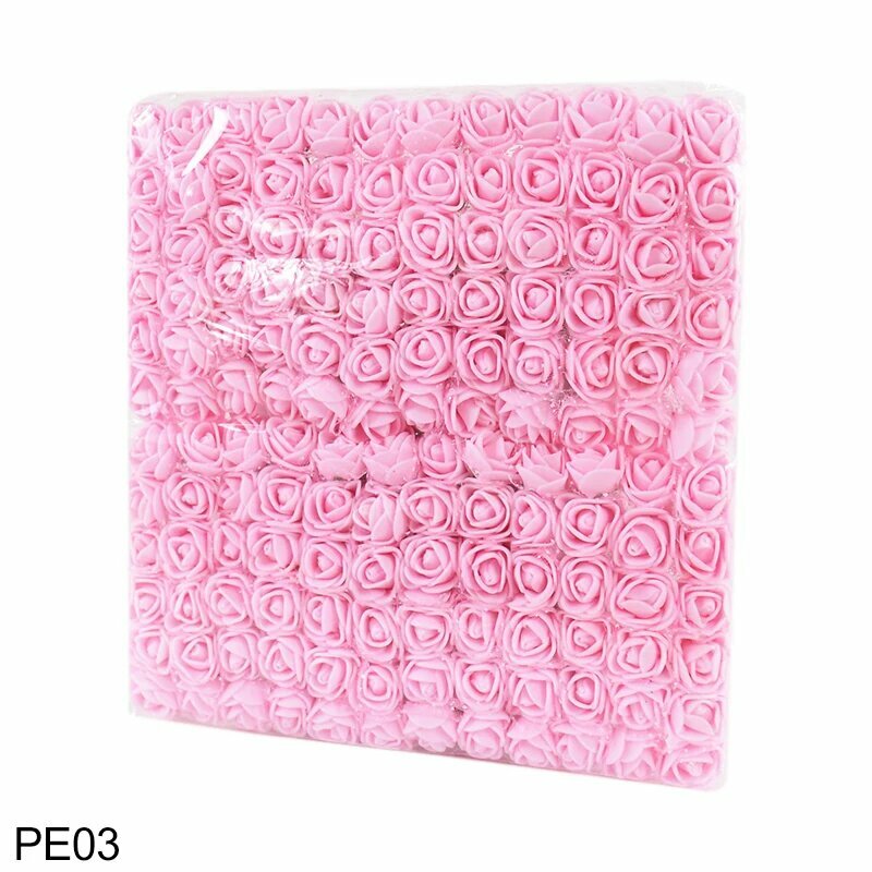 144/288 шт. 2 см Мини Кружева PE розы Цветочные головки DIY Искусственные Розы Цветочные головки Свадебные аксессуары домашний Декор цветочные головки Розовый 144pcs PE03-Light pink