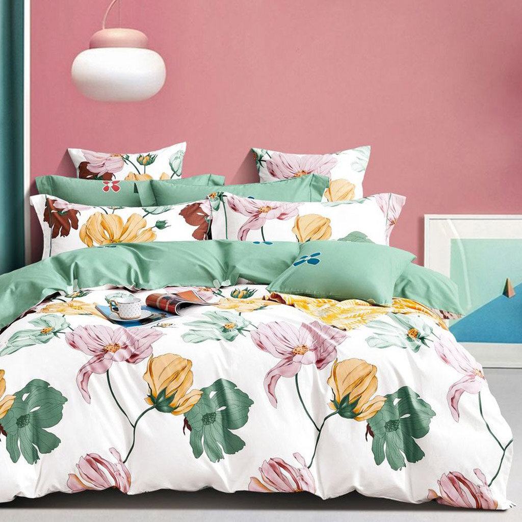 Простыня Домашняя мода Евростандарт, "Изабелла" 240х220 см, поплин "Премиум Пакистан" 125 г/м2, хлопок 100% (П-Е)