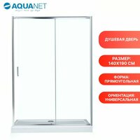 Душевая дверь в нишу Aquanet SD-1400A 140, прозрачное стекло