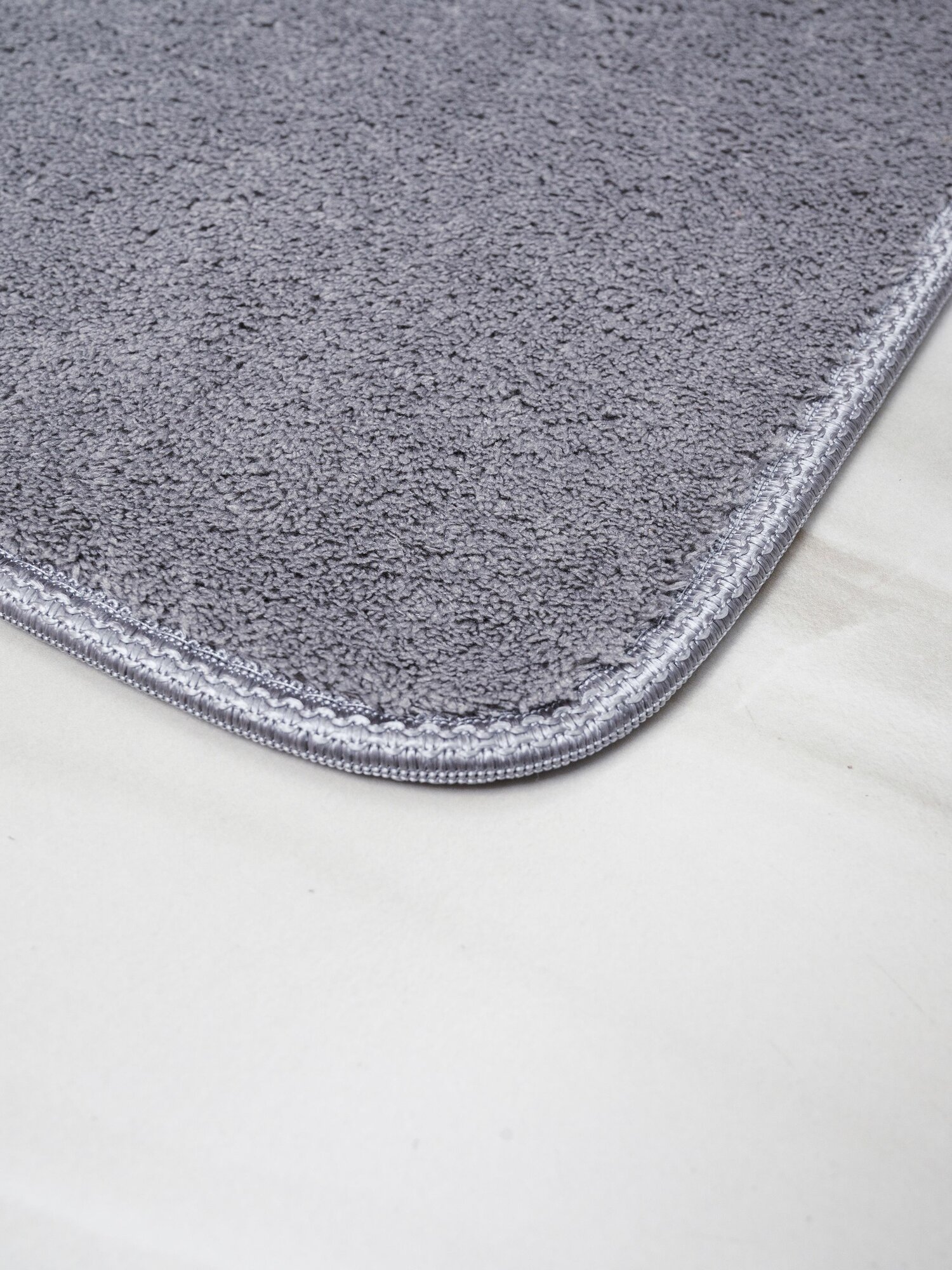 Коврик для ванной полиэстер, 50x80 см, противоскользящий, серый — фото 1