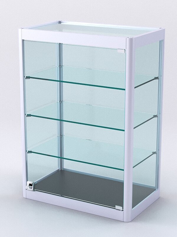 Витрина из профиля настольная "вайб" №2-3П-С-300 (задняя стенка Cтекло), Черный