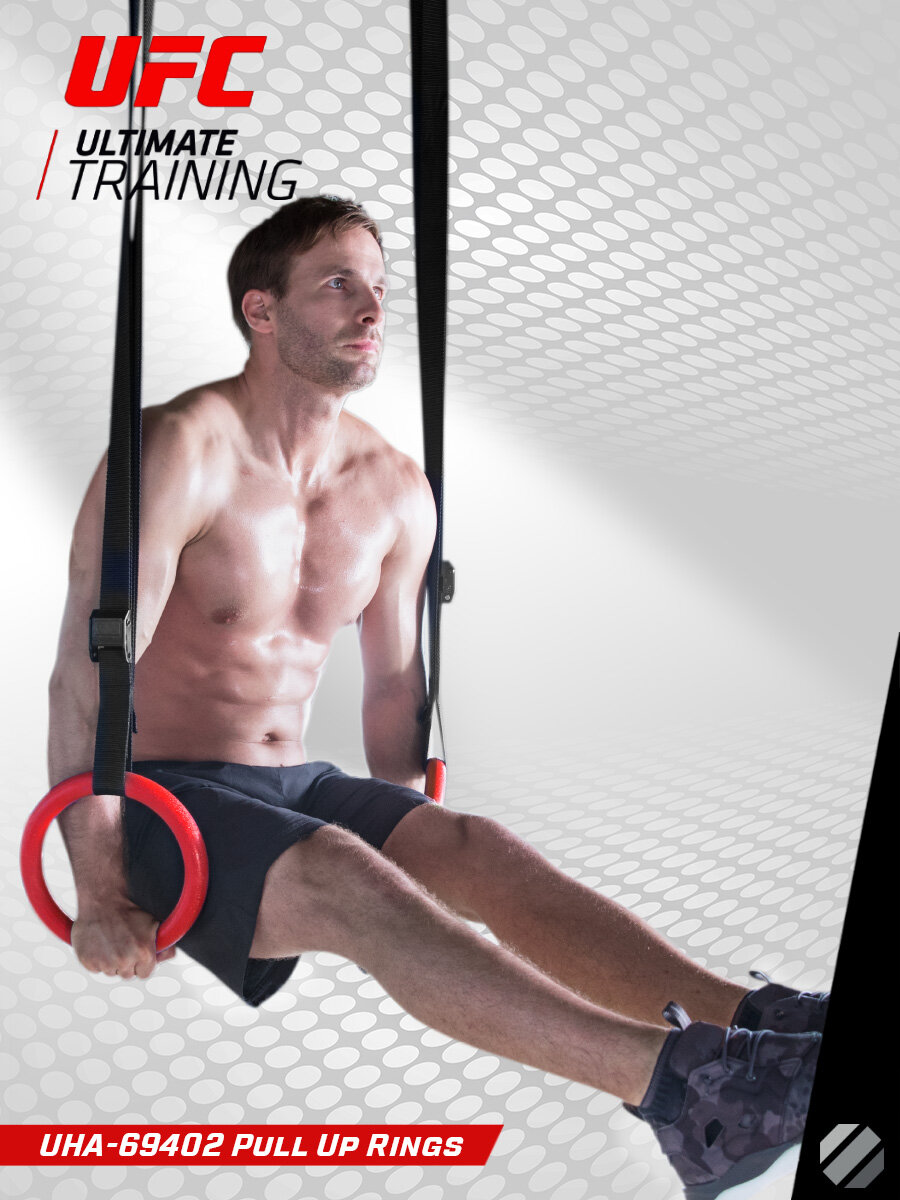 Гимнастические кольца UFC UHA-69402, для тренировок, красные — фото 1