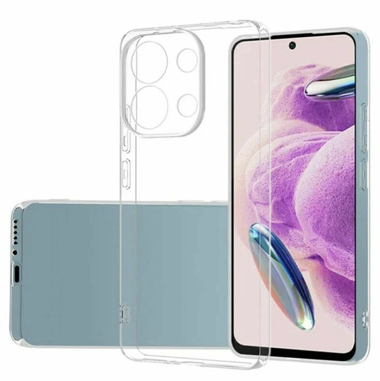 Чехол бесцветный, для Xiaomi Redmi Note 13 Pro, 4G/Poco M6 Pro 4G, силикон, прозрачный, противоударный