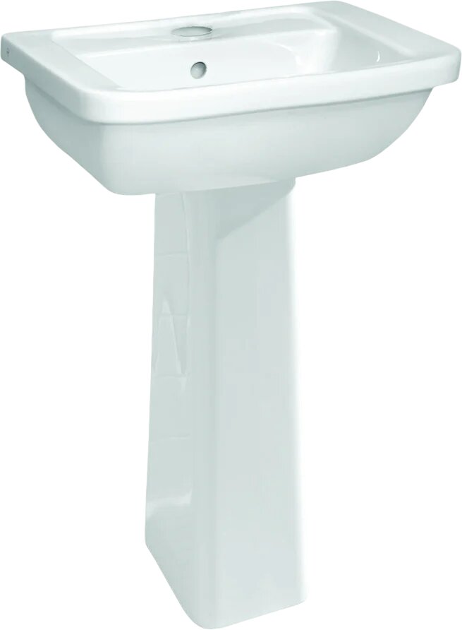 Раковина VitrA Form 300 9602B003-7650 55 подвесная с пьедесталом прямоугольная белая фарфоровая 55 см