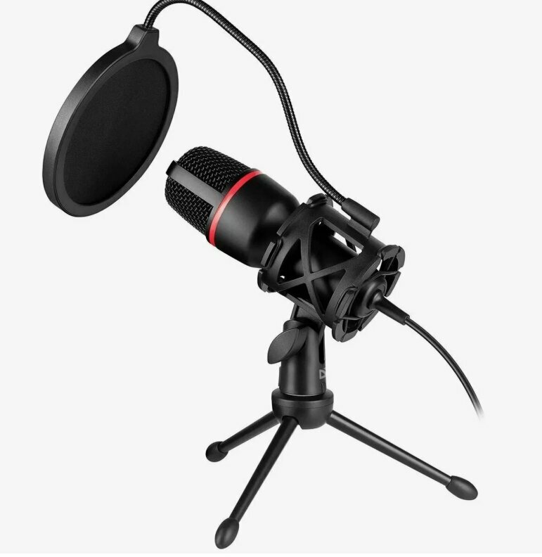 Микрофон Defender Forte, GMC 300, mini Jack 3,5', для стримеров, геймеров и подкастов