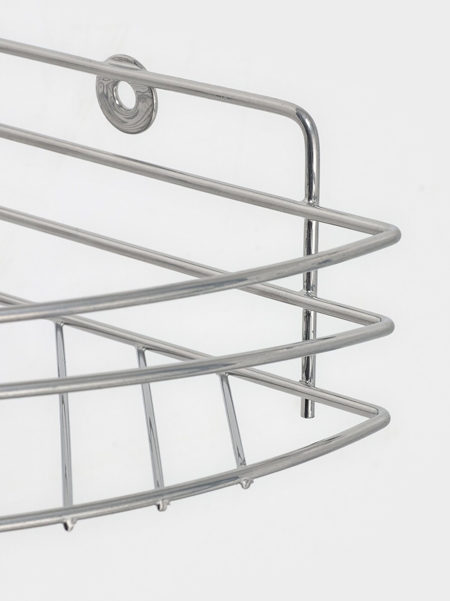 Полка угловая, 1 ярус, 20×20×7 см, хром — фото 1