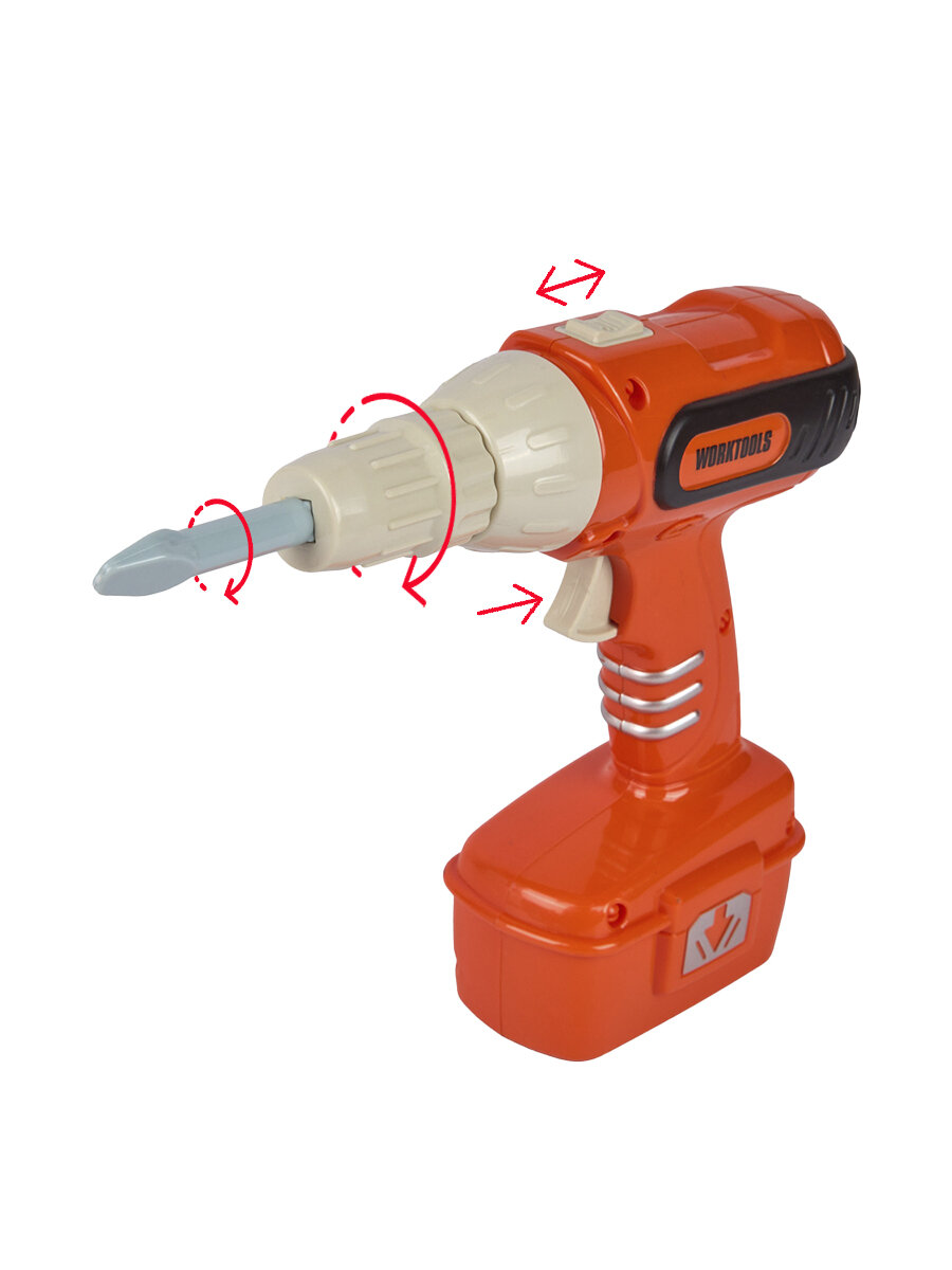 Детский набор инструментов "Маленький мастер" с дрелью и пилой — фото 1