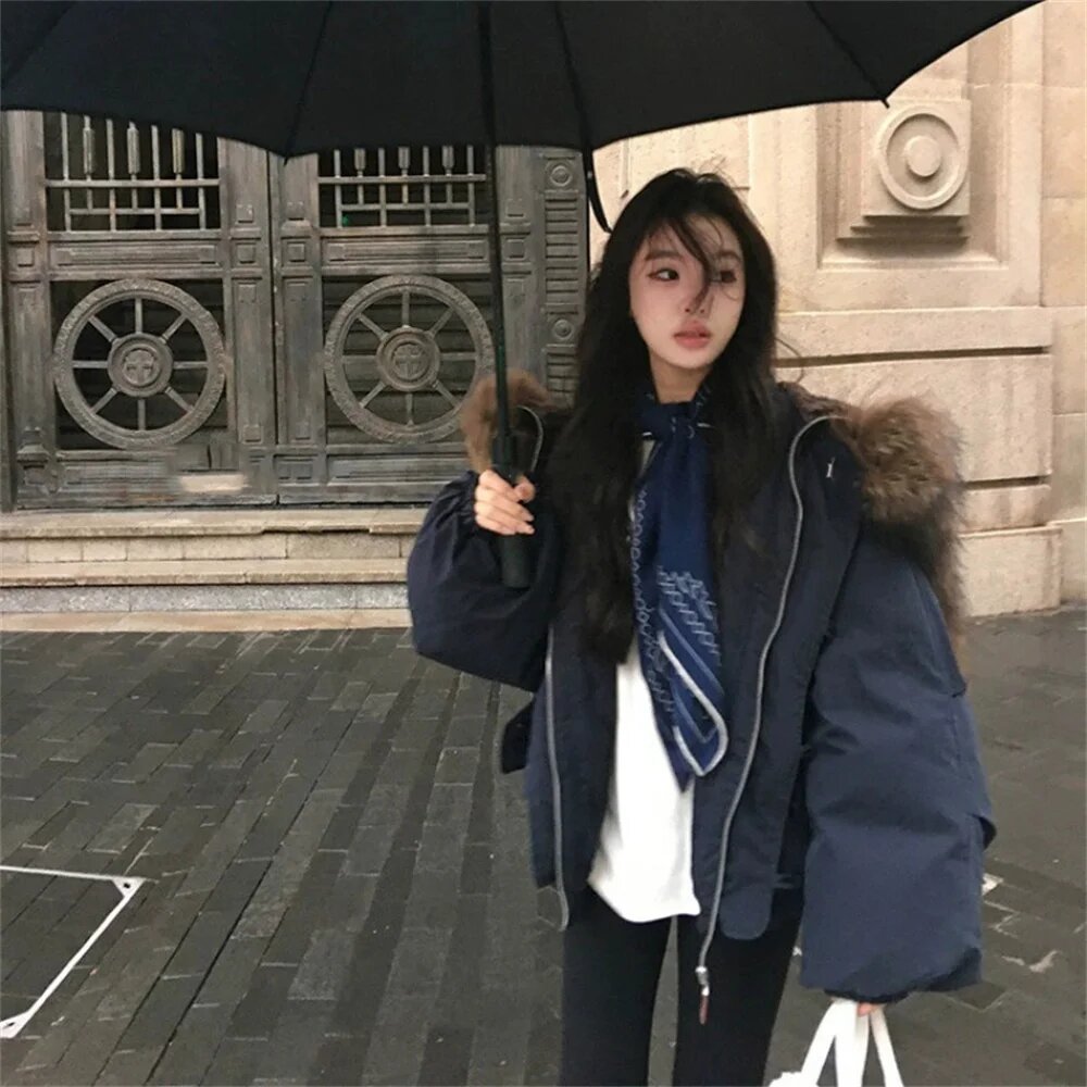 Парка hxyqveuyg размер M темно-синий