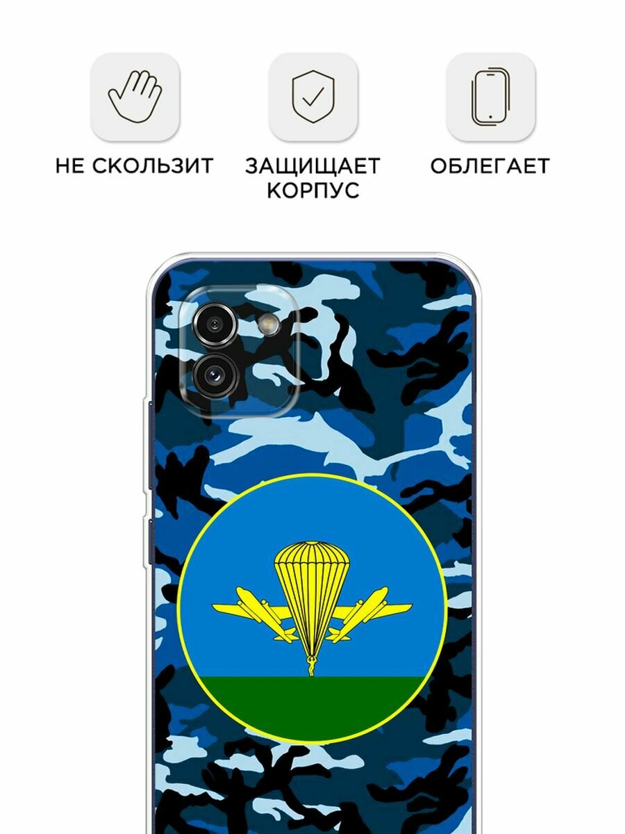 Чехол на Samsung Galaxy A03 / Самсунг Галакси А03 с принтом "ВДВ камуфляж" — фото 1