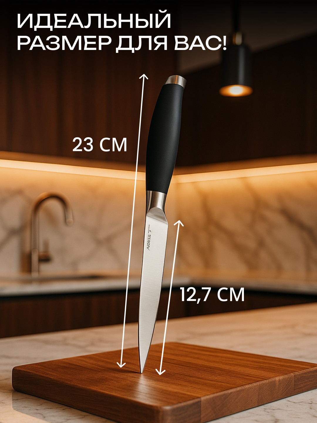 Нож кухонный Ardesto "Gemini", лезвие нержавеющая сталь, рукоять пластик, AR2134SP
