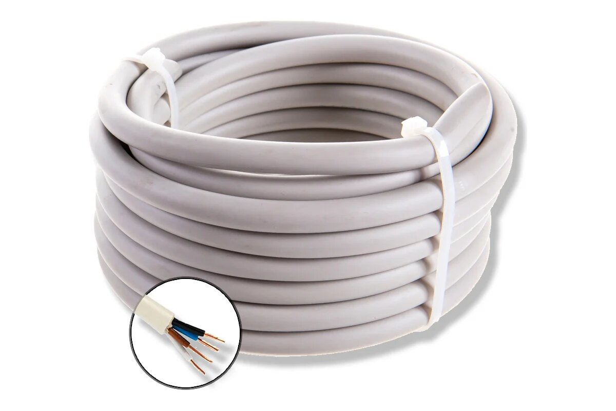 Силовой круглый кабель проводник nym 4x4 мм2 5м OZ71730L5