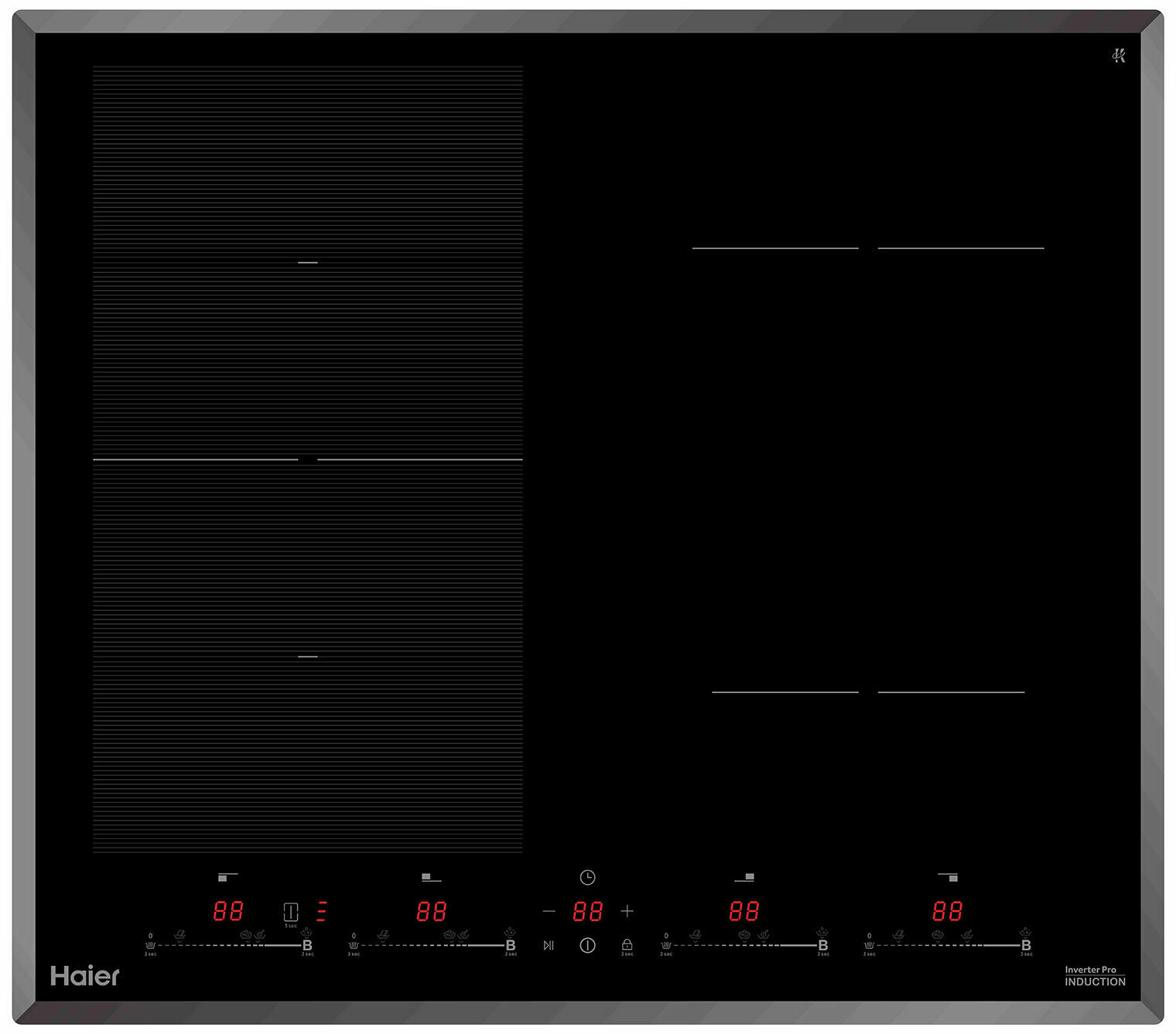 Встраиваемая индукционная панель независимая Haier HHY-Y64BFVB - фотография № 1