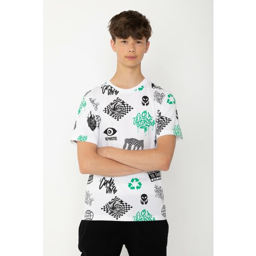 фото Футболка reporter young, размер 152, белый, черный