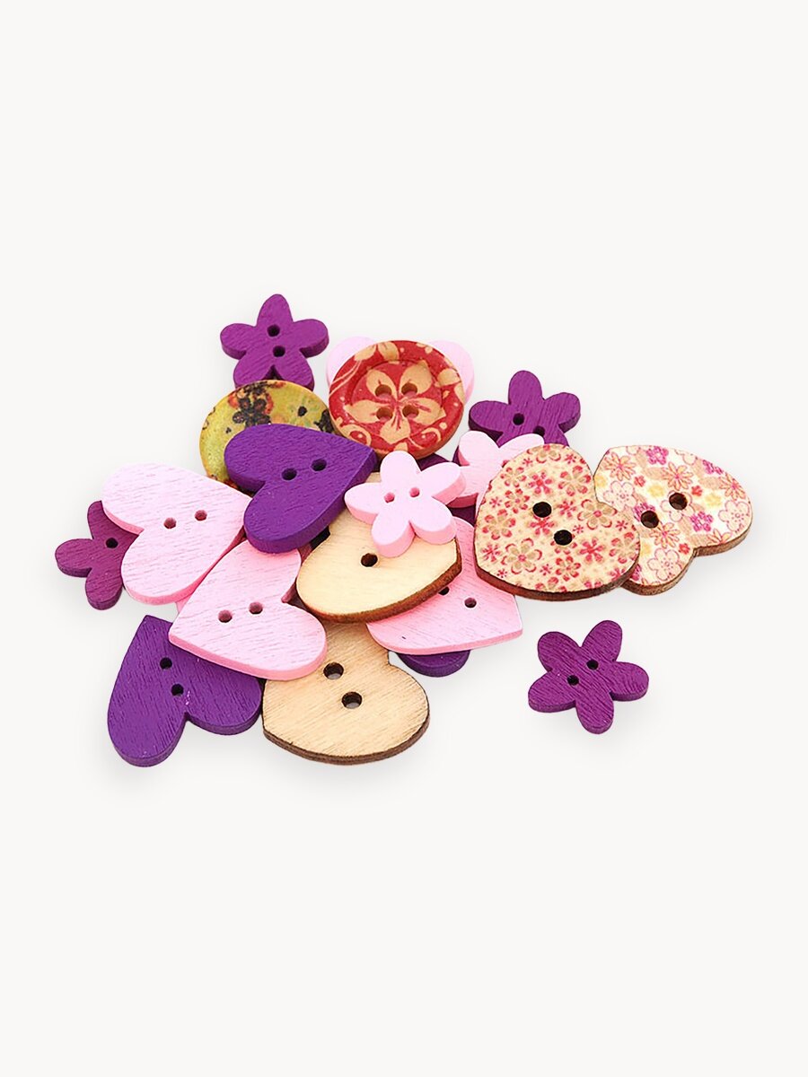 Декоративные пуговицы "Белоснежка" ассорти №3 40 штук 1,3-2,5 см