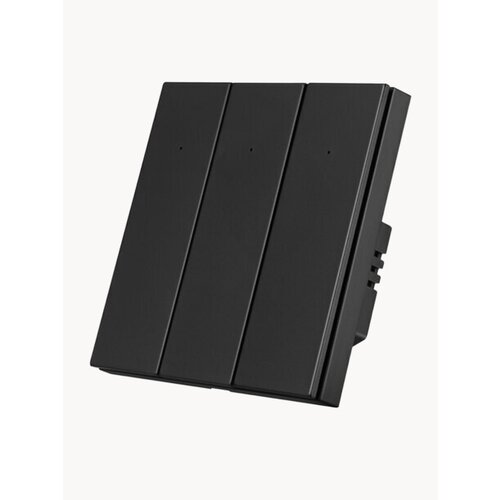 Умный трехклавишный Wi-Fi выключатель My Smart Friend, работает с Алисой, черный