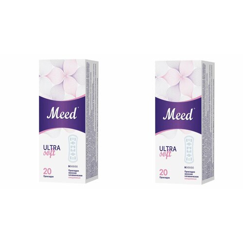 MEED Прокладки женские гигиенические ежедневные ультратонкие софт, 20 шт, 2 уп
