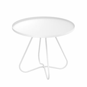 Журнальный столик, кофейный столик в стиле лофт, стол круглый D-45см, металл/белый