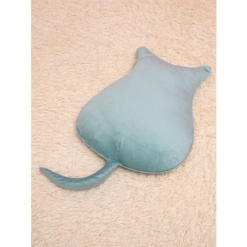 Подушка декоративная с котом, голубая