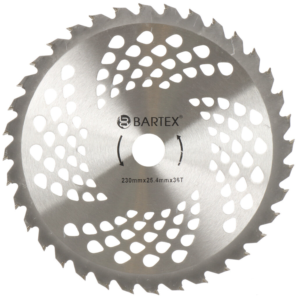 Нож для триммера 36зуб, 230 мм, 25.4 мм, 1.6 мм, Bartex, TBS36, с твердыми напайками