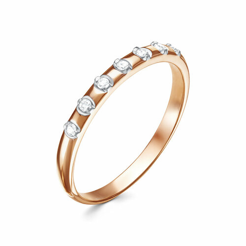Кольцо Vesna jewelry, красное золото, 585 проба, бриллиант, размер 16.5