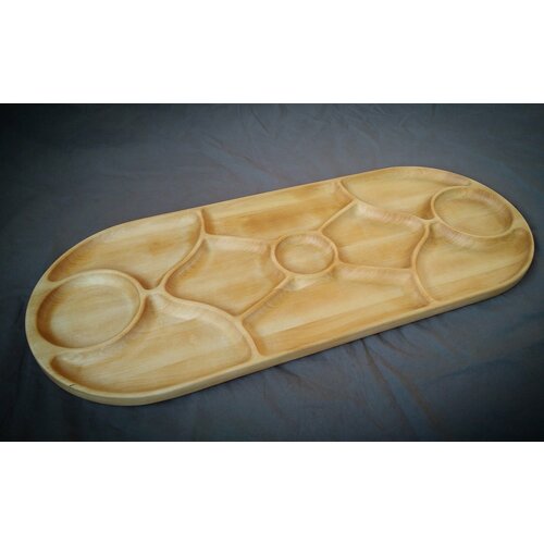 Большой деревянный поднос из натуральной березы 25х60 см