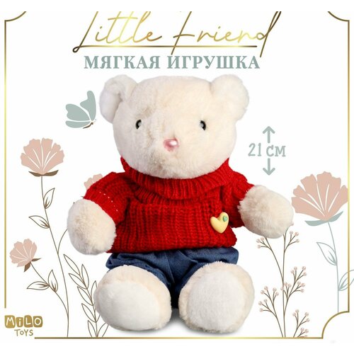 Мягкая игрушка Little Friend, мишка в красном свитере мишка тедди в красном свитере