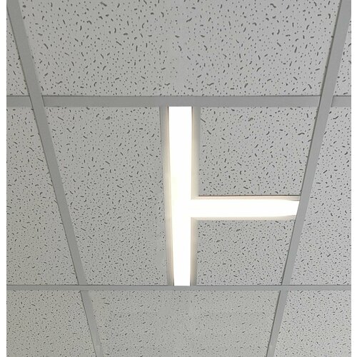 Светильник светодиодный линейный для подвесного потолка армстронг 32Вт, 595х340мм, Т-образный, центральной установки