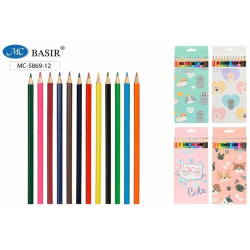 Карандаши 12цв кошки 4шт 508₽