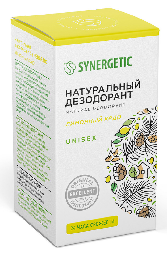 Дезодорант Synergetic, натуральный, шариковый, лимонный кедр, 50 мл, 3 шт