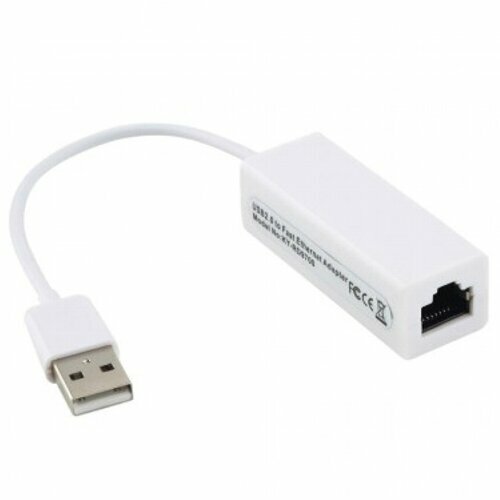 Сетевая карта RJ-45 KS-is KS-449 USB2.0 на LAN Ethernet кабель адаптер RTL8150 - белый ks is usb c rj45 lan gigabit адаптер с usb 3 0 ks 410