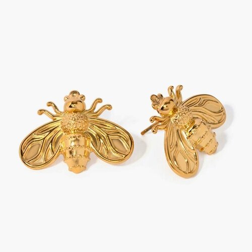 Серьги пусеты SORONA, размер 25 мм, золотистый