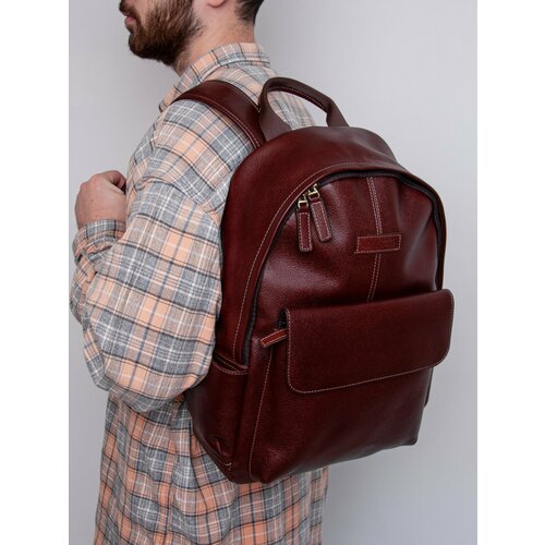 Рюкзак Franchesco Mariscotti Модный кожаный рюкзак 134951, фактура зернистая, коричневый