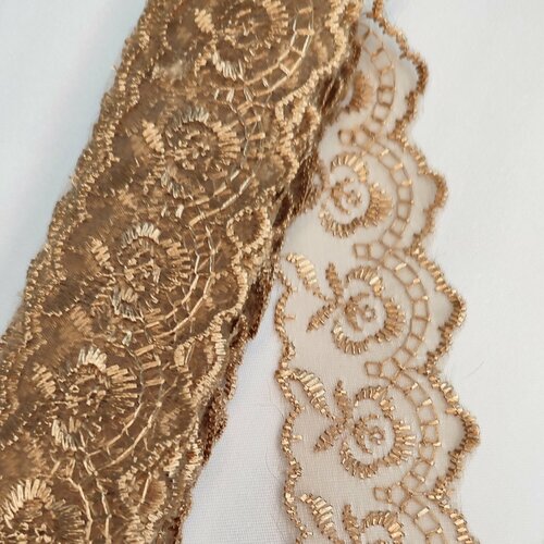 ТД00459 Кружево капрон бежевый темный 279-9м 568₽