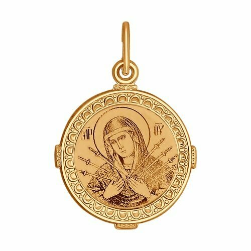 Подвеска ЗлатаМира, красное золото, 585 проба икона божией матери семистрельная 21 х 29 см
