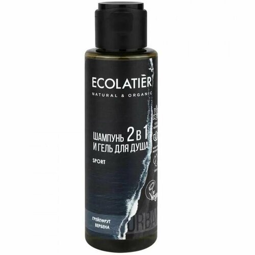 шампунь и гель для душа ecolatier 2 в 1 sport 400 мл Ecolatier Гель шампунь для душа 2в1, Грейпфрут и Вербена, 100 мл.