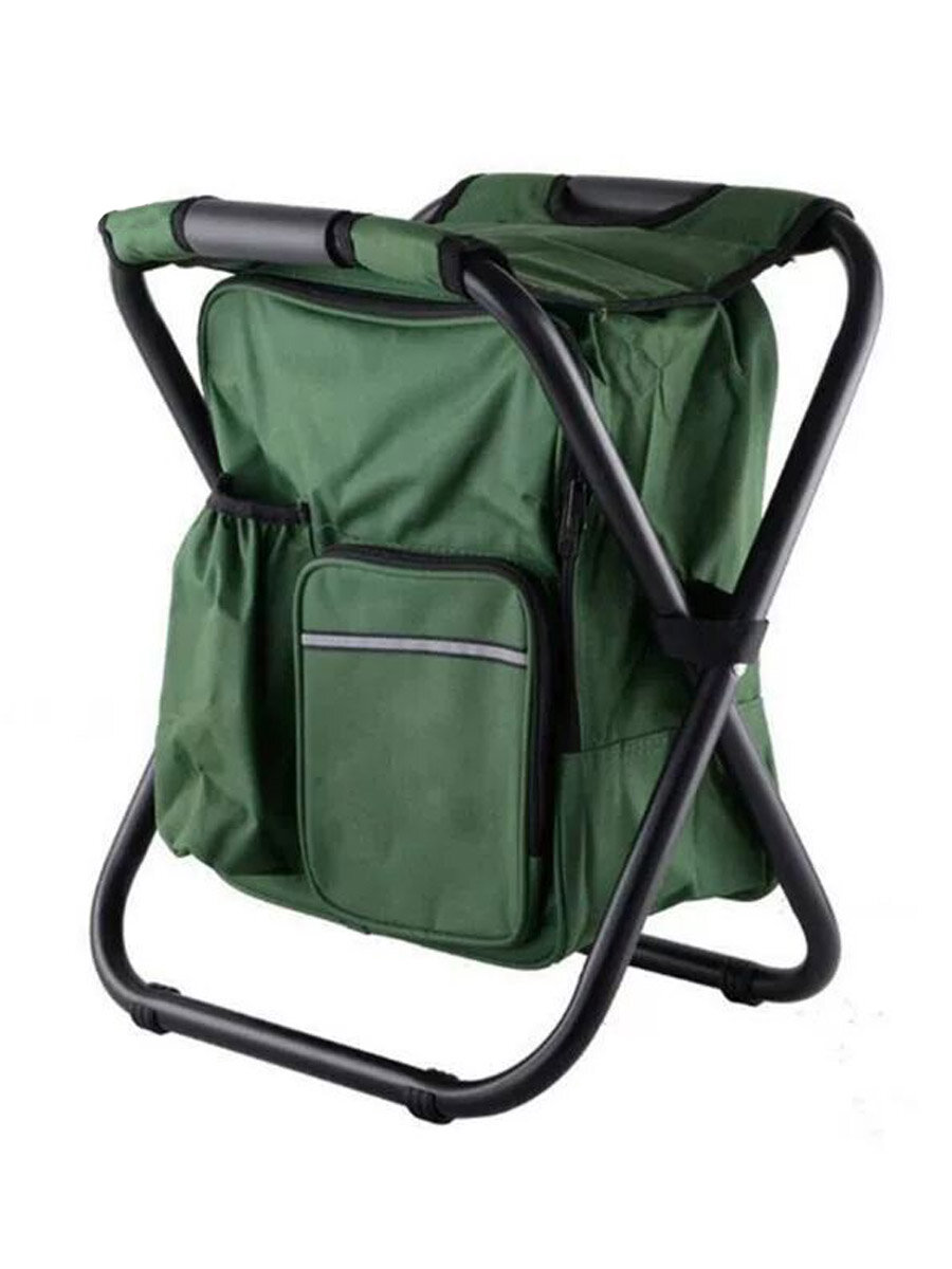 Рюкзак со стулом для рыбалки и охоты, стул складной туристический для отдыха, рыболовный стул-рюкзак, походный, зеленый