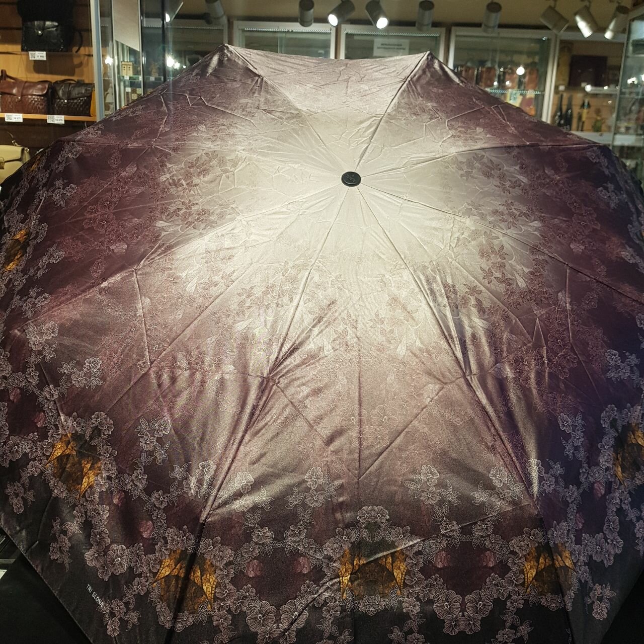 Мини-зонт Три слона, зеленый, — фото 1