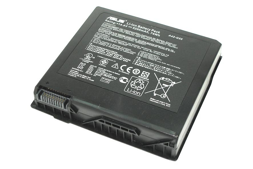 Аккумуляторная батарея для ноутбука Asus G55 (A42-G55) 14.4V 74Wh черная
