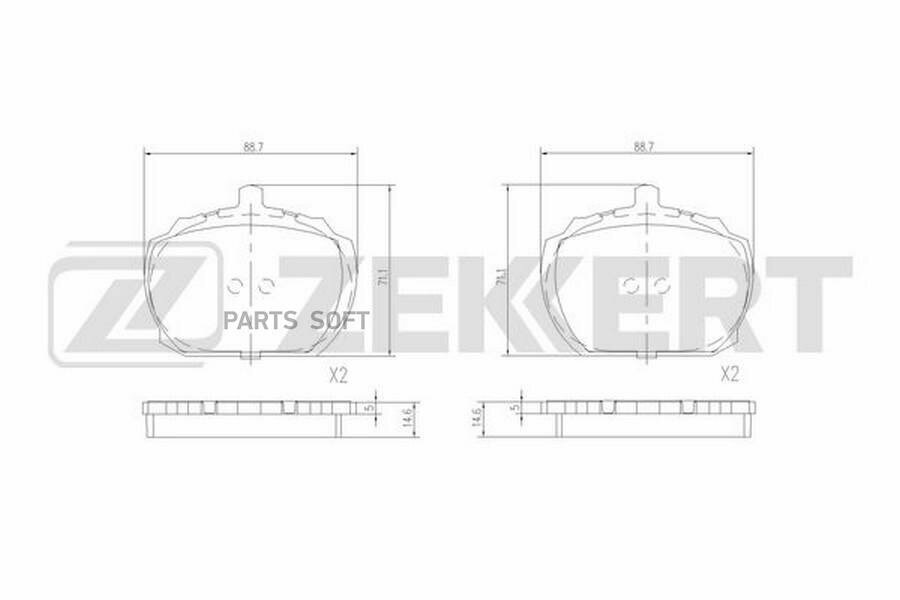 ZEKKERT BS-2964 Колодки торм. диск. передн. Rover 2000 77- MG MGB GT 72- Ford Transit II-III 77-